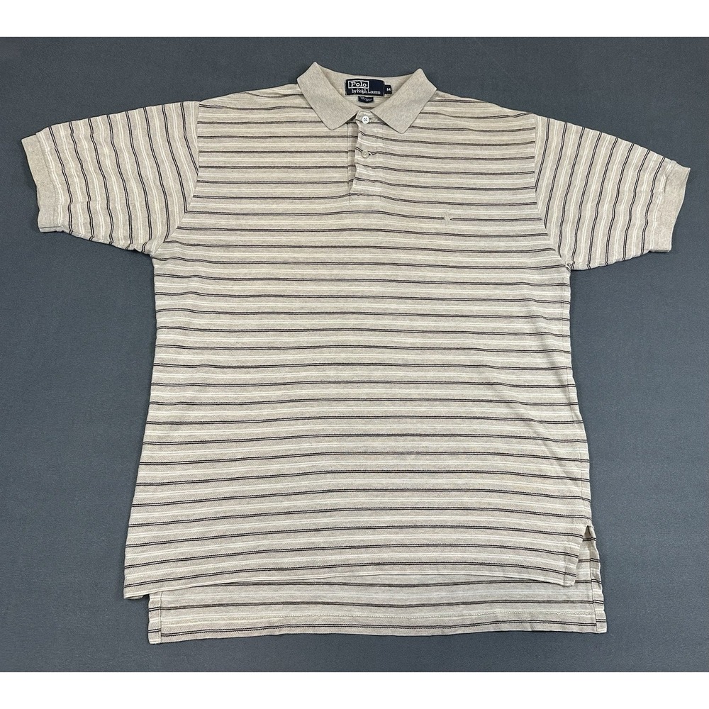 Vintage Polo Ralph Lauren Polo Shirt Mens Medium Striped Preppy
